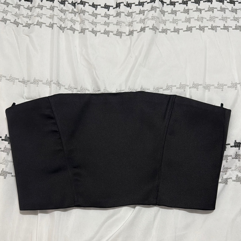 ZARA Black Strapless Bustier Top